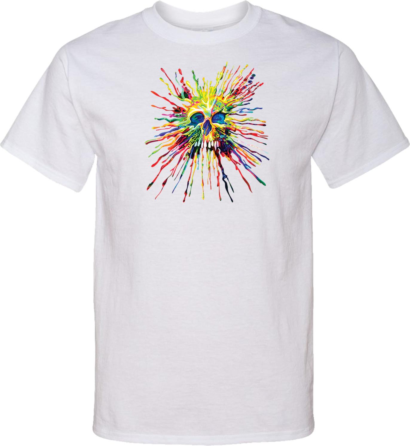 Buy Cool Shirts Splatter Skull Tall Shirt S разноцветный