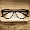 Vintage Cat-Eye Glasses Black Frame Clear Lens Women's Simple Versatile Daily Personality
