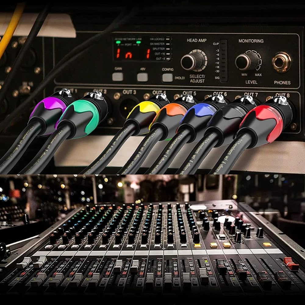 Xiatiaosann Dual 14" to XLR Male Y Splitter Cable, XLR Male to Dual 6.35mm TS Mono Male Microphone Audio Converter Cable for Mixers, Amplifiers