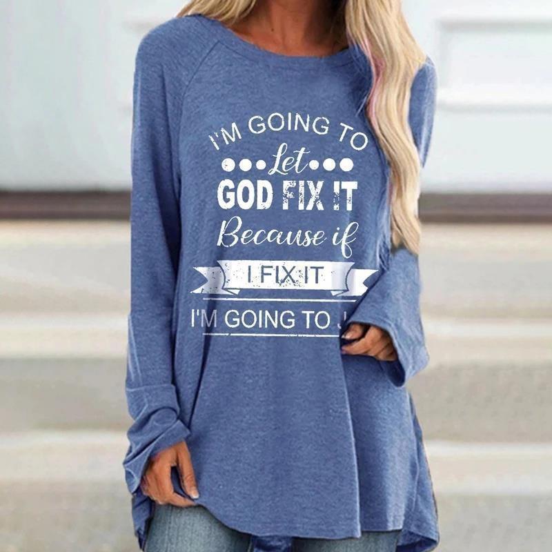 Round Neck 3D Printed Top Fashionable Casual Retro Long Sleeved Women's T-shirts