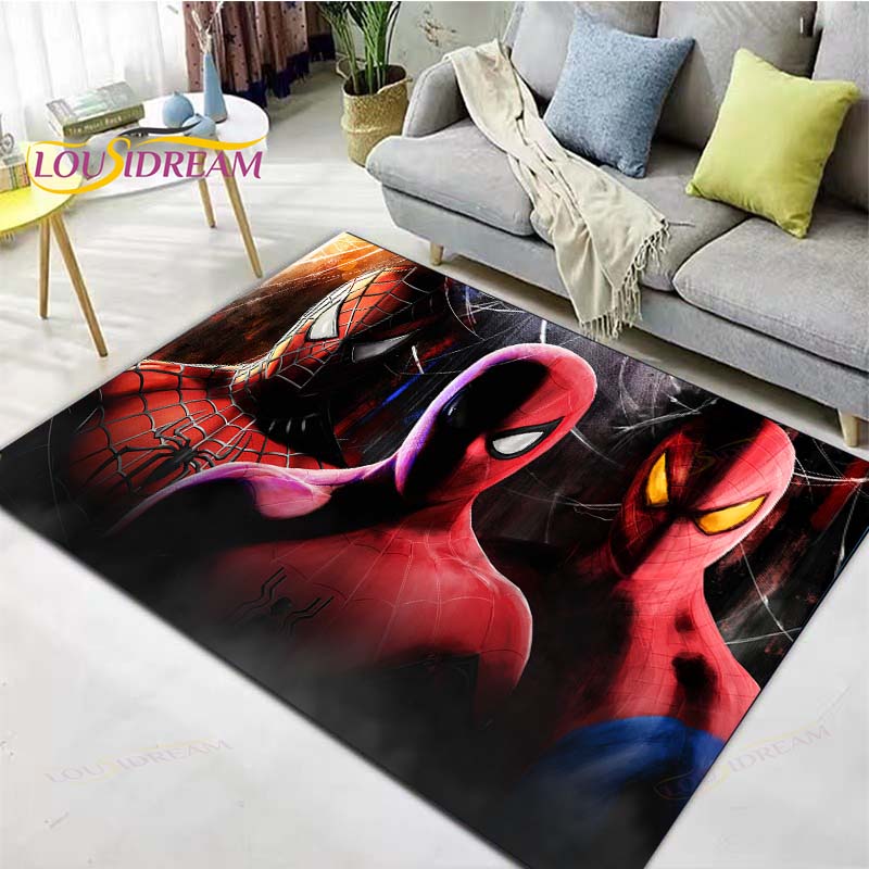 NICEWL Tapis De Salon/Chambre Enfant Motif Spider-Man - 120 X 160 Cm, Antidérapant, Lavable En Machine - Pour Décoration, Jeu