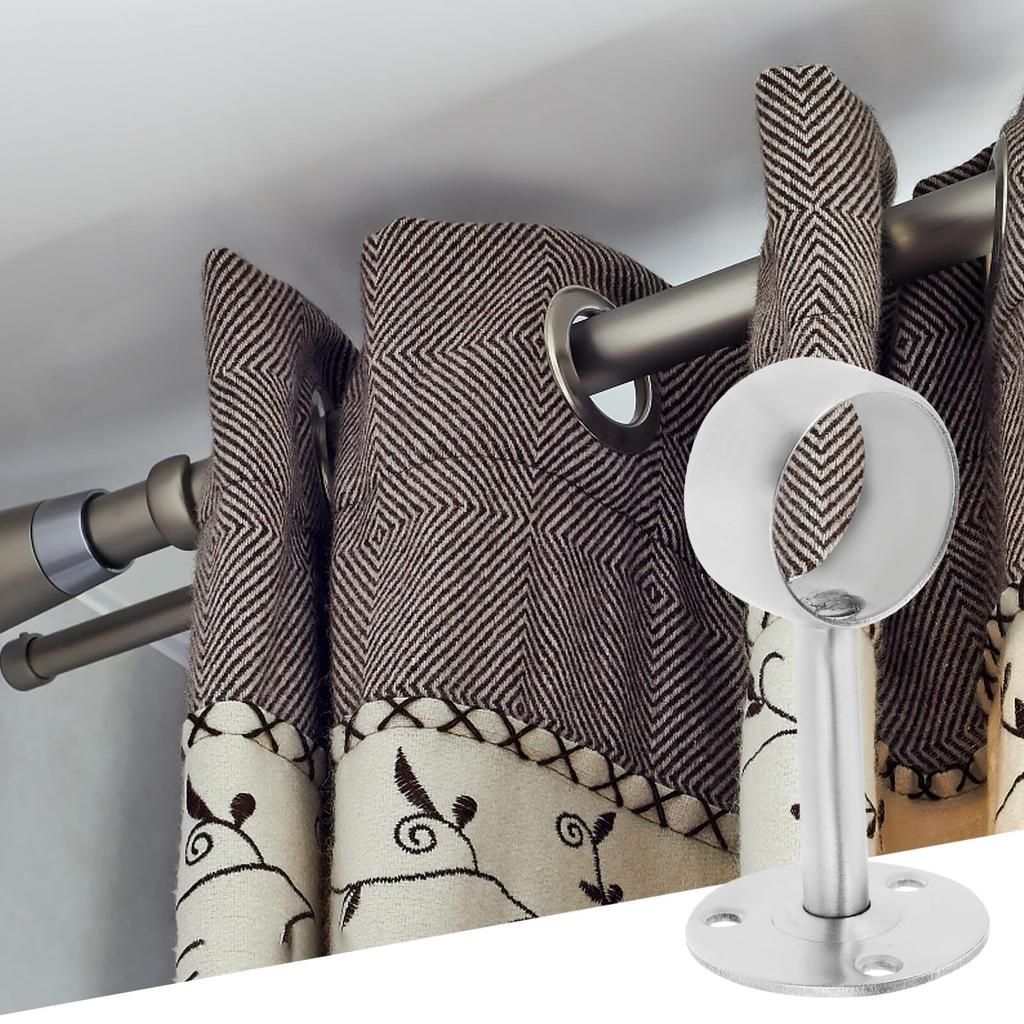 Amosfun Wäscheständer für Innen Edelstahl für Kleiderschrank Rohr Gardinenstange Duschvorhangstange Wäscheständer Halterungen Deckenmontierter Halter,