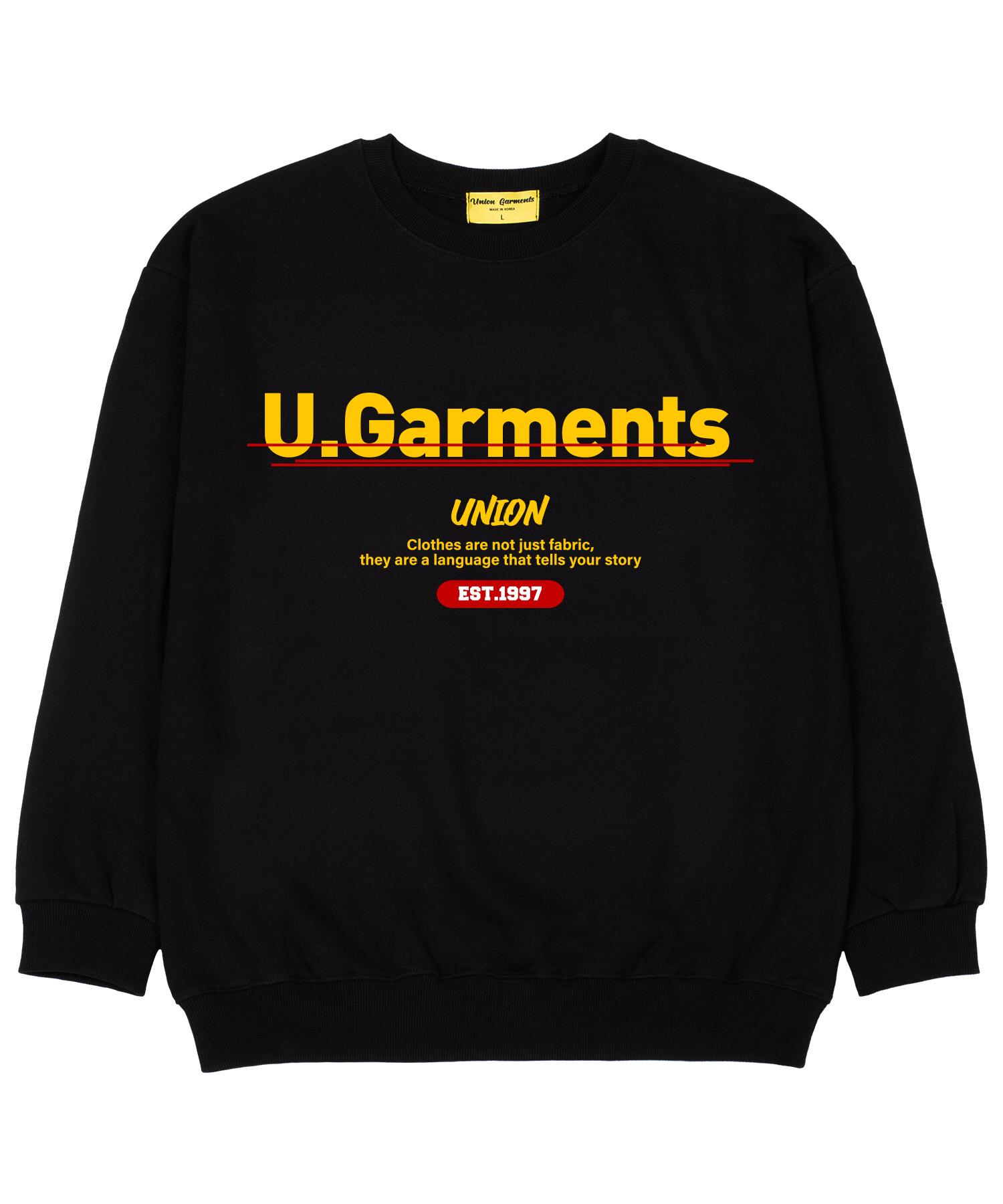 Union Garments Точечный логотип Французская оверсайз толстовка Черная Xl