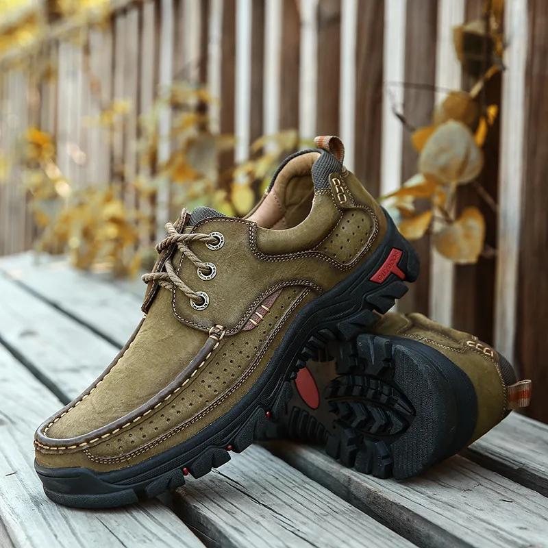 Fashion Outdoor Men's Hiking Shoes Genuine Leather Casual Leather Shoes Men's Shoes