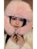 Women's Windproof Faux Fur Plush Winter Hat with Ear Muffs