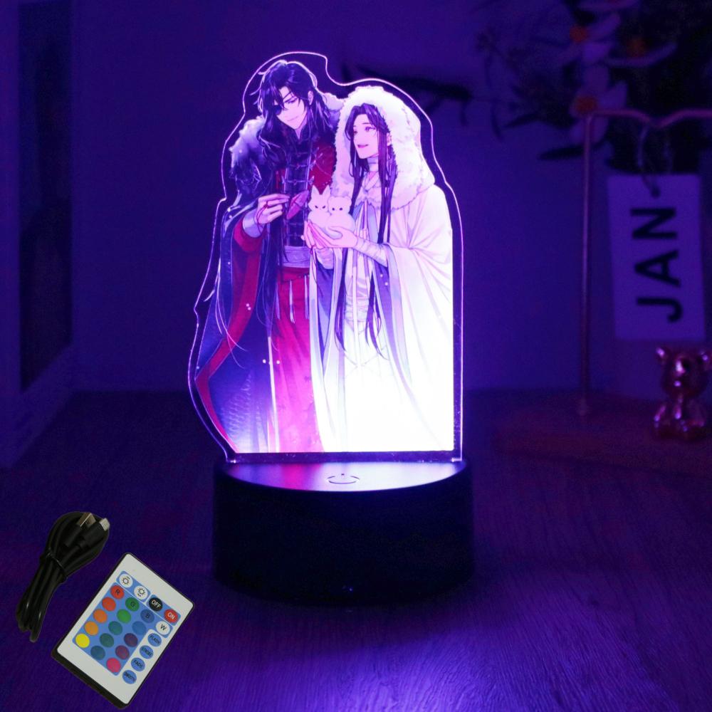Tian Guan Ci Fu 3D Lamp Anime Figures LED Night Light Smart Touch Room Bedroom Decor Atmosphere Lamps Birthday Christmas Gifts