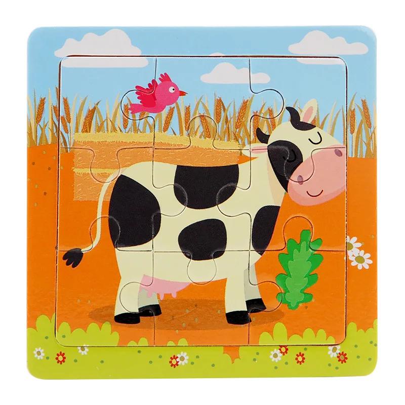 3D Puzzles Cartoon Animals Montessori Game Children Cognitive Jigsaw Puzzle Infant Playthings Educational Toys Ideal for Toddler