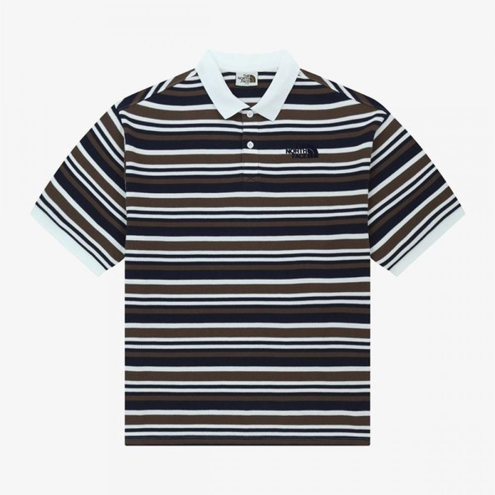 

The North Face White Label Stripe Short Sleeve Polo Nt7pr03j Navy NAVY/110