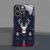 Custodia per Telefono in Vetro con Testa di Cervo e Fiocco di Neve Natalizio per iPhone 17 16 15 14 Pro Max 13 12 11 16E 17Air 7 8 Plus XR XS X Cover