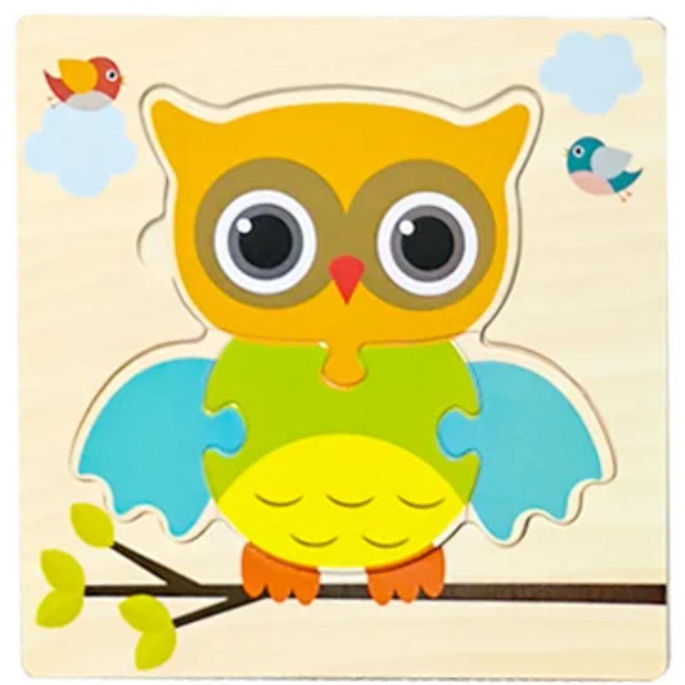 Baby Holzspielzeug 3D Puzzle Cartoon Tier Intelligenz Puzzlespiel Formen Zuordnen Montessori Spielzeug für Kinder Geschenke