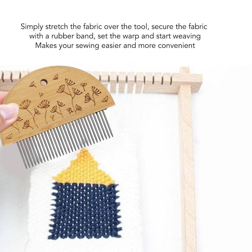 Large Eye Needle Weaving Loom Comb Crochet Hook Wood Knitting Loom Tool DIY Crafts