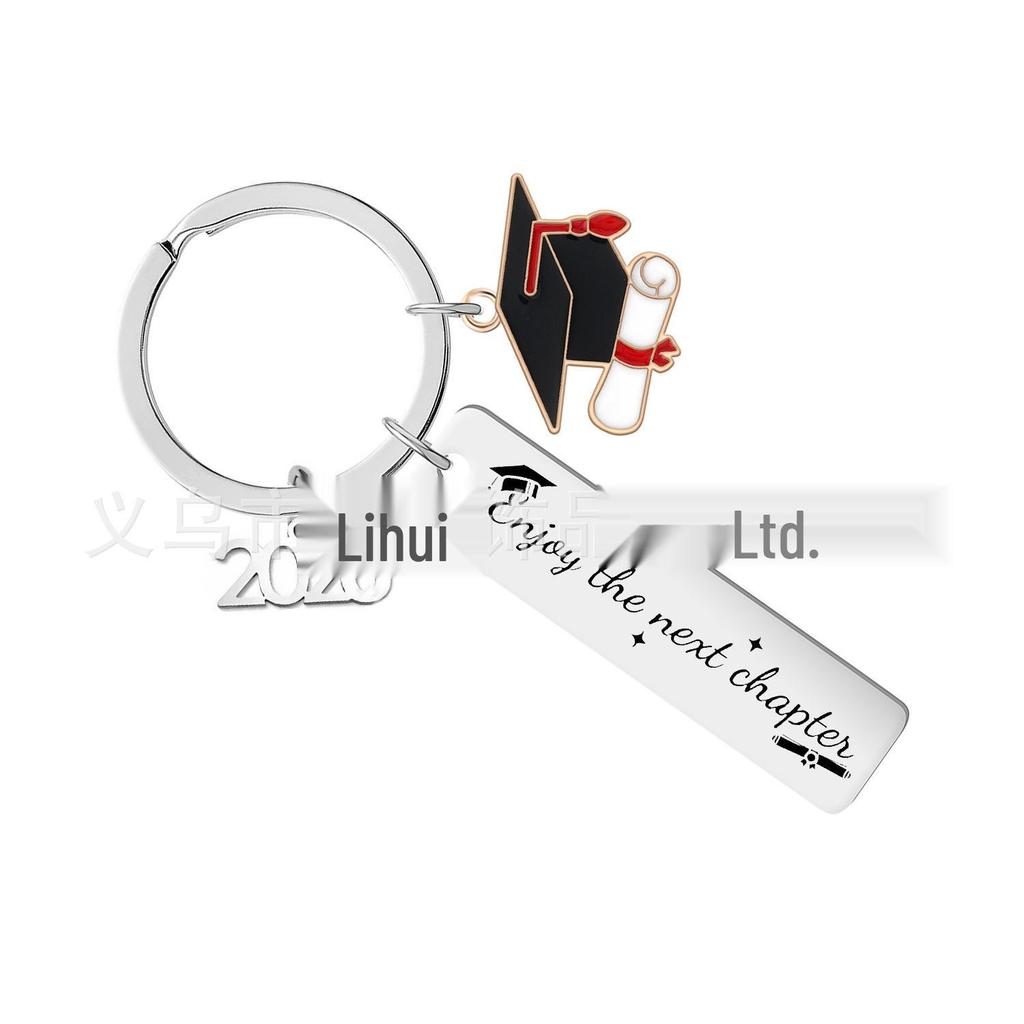 2026 Graduation Inspirational Stainless Steel Keychain Pendant