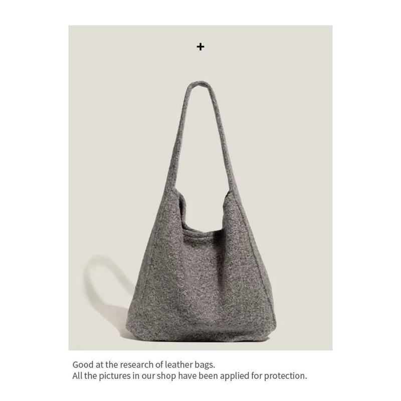 Lässige Tragetasche im Landhausstil, ideal für Herbst und Winter, aus Wolle, mit großem Fassungsvermögen, perfekt für Pendler, Mütter und Kinder, Schultertasche für Damen