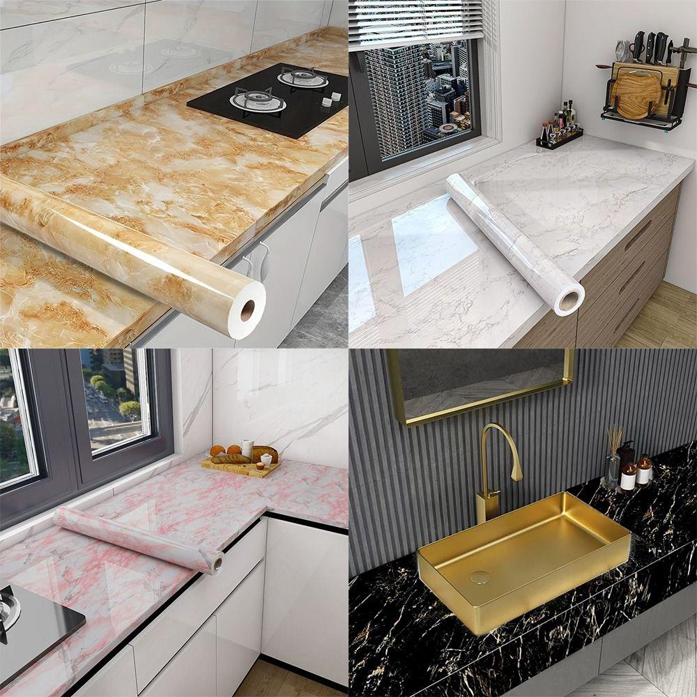 Waterproof Wallpaper Self-adhesive Wall Panels Peel and Stick Backsplash for Kitchen Bathroom