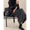 Gray Wool Elastic Waist Knitted Skirt for Women In Autumn and Winter Latest Style Temperament Small Hip-packing A-line Skirt