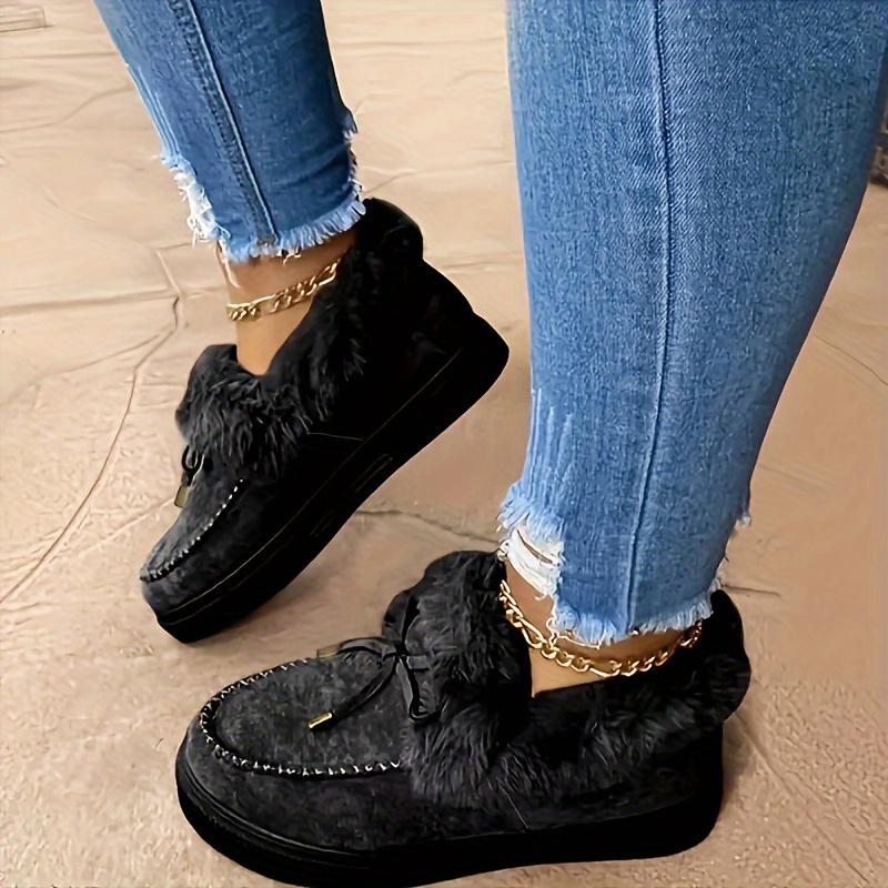 Ladies Plush Imitation Leather Winter Short Boots 35