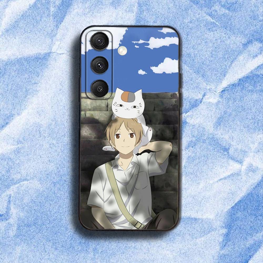 Natsume Y-yuujinchou Nyanko Phone Case For Samsung S 25,24,23,22,30,21,10,9,Ultra,Plus,Lite,FE,4,5G Black Soft Case