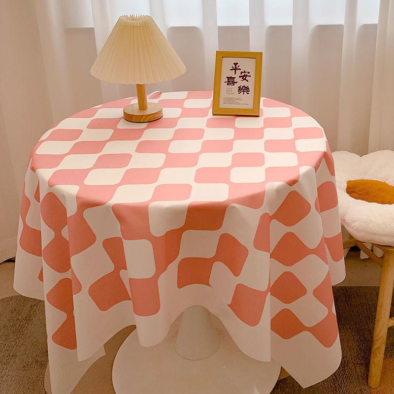 Ins Checkerboard Tablecloth Plaid Desk Mat Versatile Student Essential for Dormitory Round Table Cover Coffee Table Mat Dining Table Cloth Decorative