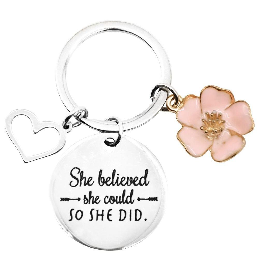 Round Halloween Keychains Flowers Keyring Creative Bag Pendant Key Accessories