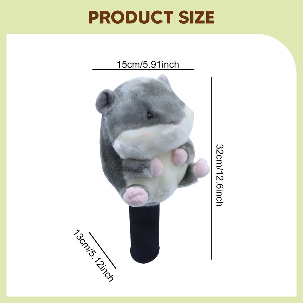 Cute Cartoon Animal Plush Golf Headcover Soft Hybrid Driver Cover Golf Club Accessories Gift Golf Sport Easy to Use Unique Desig