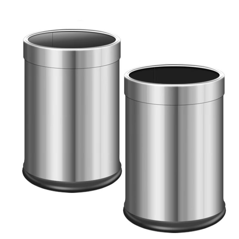 Commercial Stainless Steel Double Layer Trash Can
