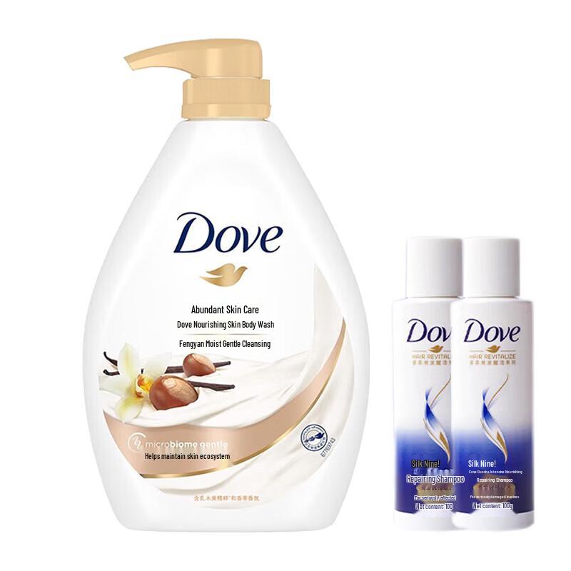 Dove Rich Care Body Wash & Shampoo Bundle