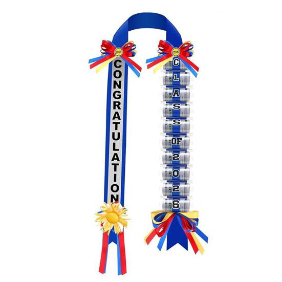 2026 Graduation Money Lei with 11 Cash Holder Double Braided Grad Ribbon Leis Graduation Gifts for Class of 2026 High School College Party Supplies
