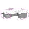 10 piece Garden Sofa Set with Cushions Beige Poly Rattan