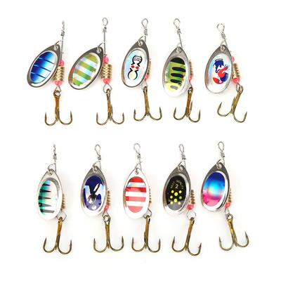 10pcs Fishing Lures Topwater Soft Hard Spinnerbait Set Lifelike Bass Spoon Baits Lures
