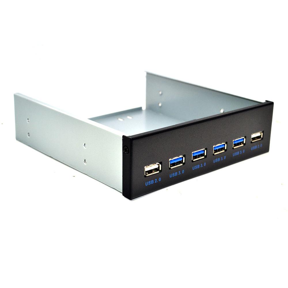 5.25" USB 3.0 Optical Drive Front Panel with 4-Port USB 3.0 HUB + 2-Port USB 2.0 HUB (19PIN)
