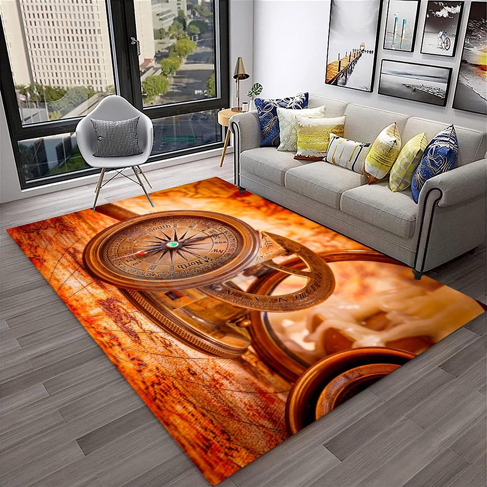 Tappeto A Pelo Corto 2D Stampa Numeri Romani, Morbido, Antiscivolo, Tappeto Decorativo a Tema Steampunk per Soggiorno, Camera da Letto
