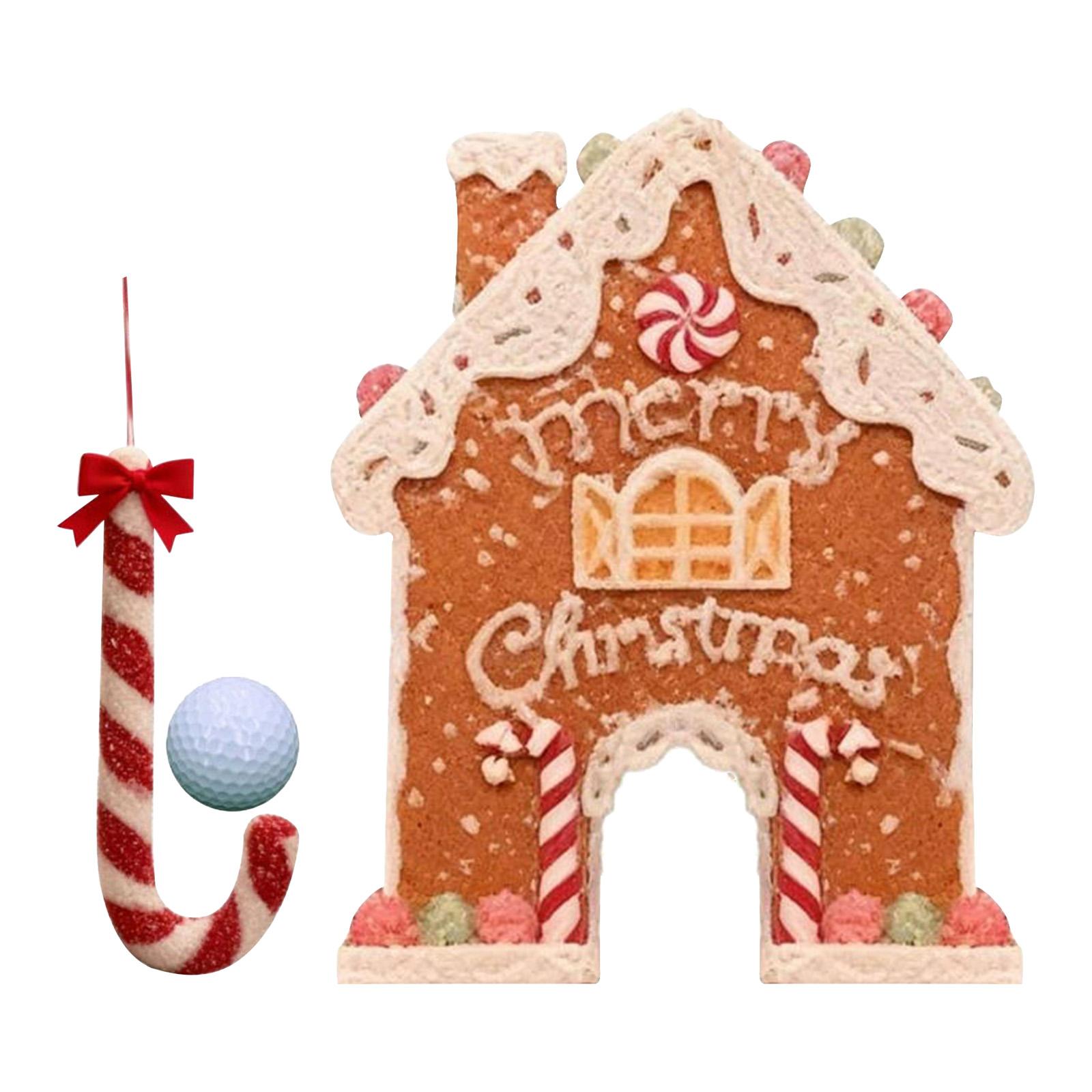 

Gingerbread Golf Game Kit Wooden Mini Golf Toys Set with Candy Cane Club & Golf Balls Funny Christmas Gifts for Friends & Family