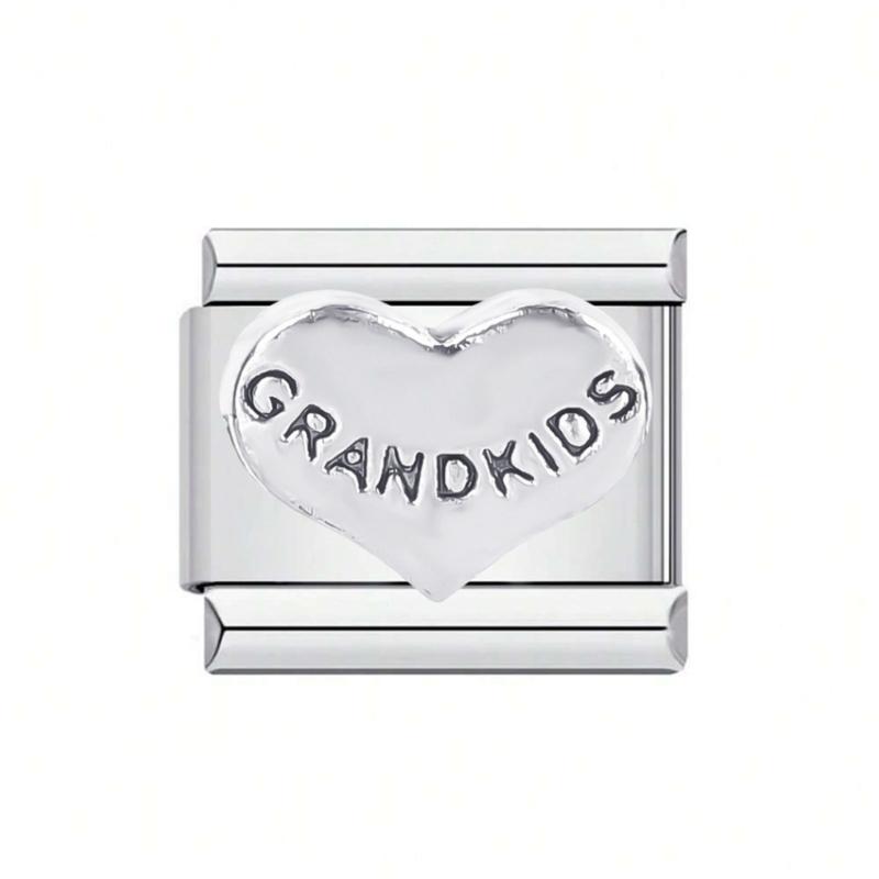 Stylish Heart Letter Bracelet Modular Elements In Stainless Steel Designed For Fashion Enthusiasts And DIY Lovers