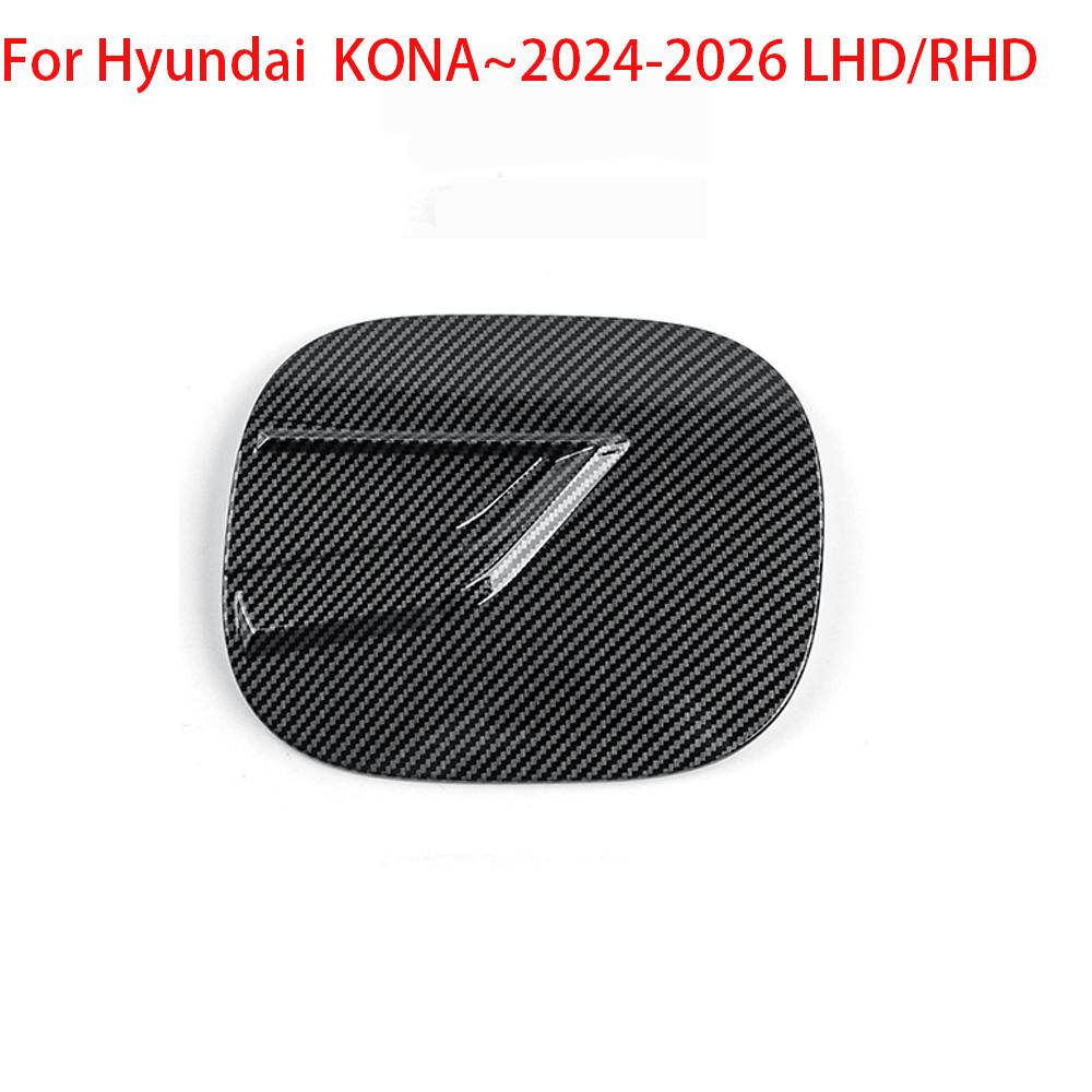 For Hyundai KONA SX2 Carbon Fiber Interior Trim Window Button/Door Bowl Cover/Front Water Cup Holder/Steering Wheel Decoration