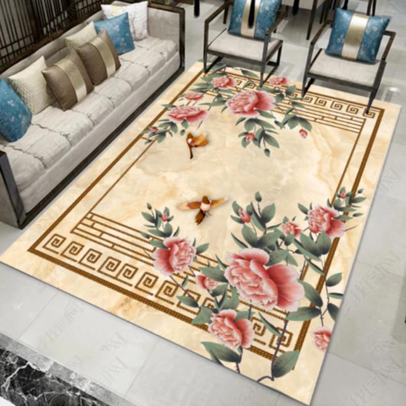 New Chinese Living Room Carpet Home Luxury Bedroom Bedside Large Area Mat Office Commercial Carpets Washable Entrance Doormat