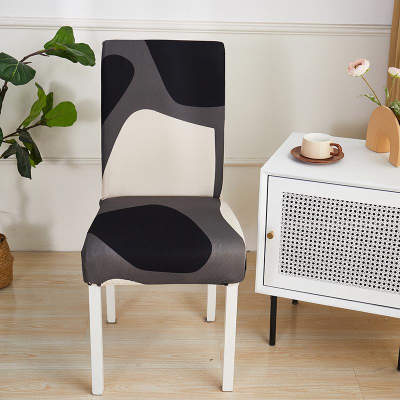 Washable Big Elastic Kitchen Chair Covers 1 Pieces Printed Chair Cover Stretch Seat Slipcovers For Dining Room Wedding