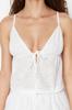 Women's Style Pajama Set Premium White 100% Cotton Tie Detailed Rope Strap Lined Embroidery Woven Pajama Set