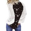 Women’s Christmas  Long Sleeve Tops Lace Casual Loose Blouses T Shirts Tunic Tops