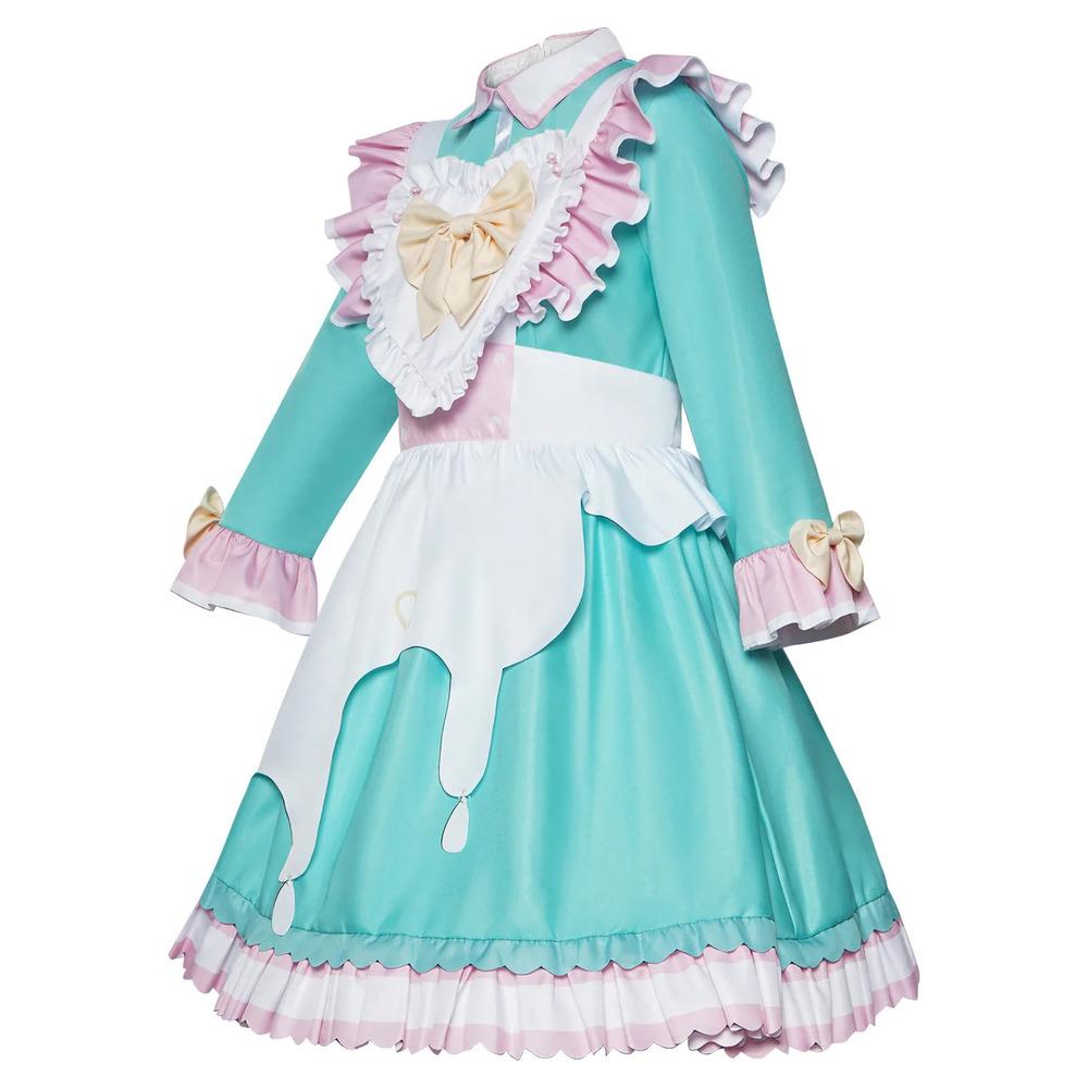 Kangel Cosplay Ame-Chan Hizmetçi Elbisesi Anime Muhtaç Yayıncı Aşırı Yükleme Kostümü Kız Cadılar Bayramı Partisi Kıyafeti