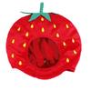 Red Plush Strawberry Hat Sweet Style Novelty Strawberry Cap Strawberry Headgear  Photography Props