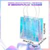 5pcs Small Gift Bag Reusable Iridescent Clear Bags Goodie Holder with Handles for Shopping Christmas Party Favor Shopping Bags Handbags Gift Bags