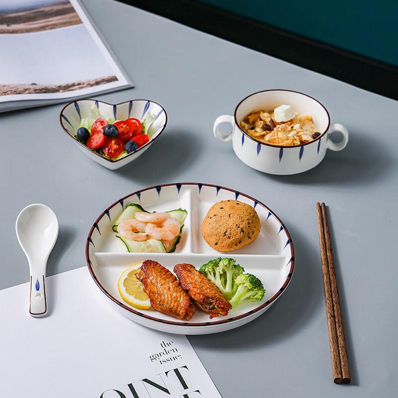 Japanese Style Ceramic Compartment Meal Plate