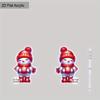 2D Flat Christmas Cartoon Christmas Hat Holding Ball Snowman Double-sided Pattern Earrings Jewelry Gift for Women Female