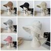 Wide Brim Cover Sunshade Basin Hat Sunshade Outdoor Fishing Cap Lace-up Fisherman Hat  Summer
