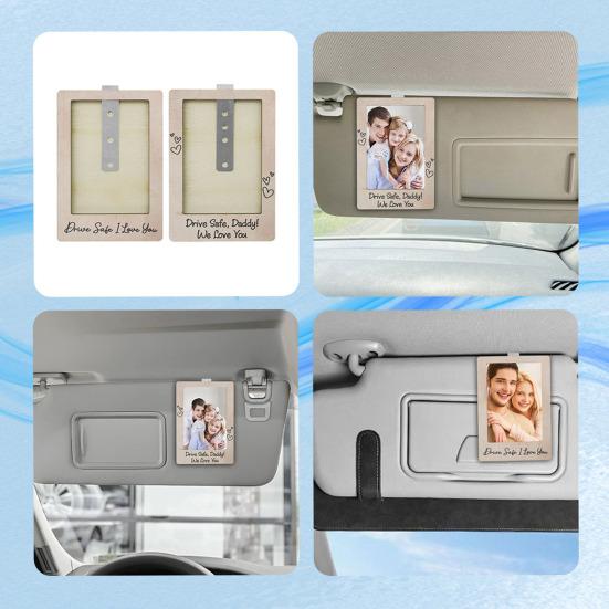 Sun Visor Photo Frame Car Picture Holder Car Visor Clip Personalized Car Interior Decoration Family Photos Gifts