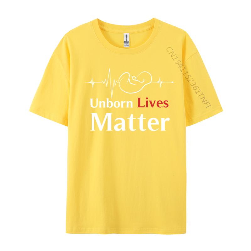 Unborn Lives Matter Heart Beat Fetus Pro-Life Cute Trombone Gamer Heartbeat Funny Top T-Shirts Cotton Man Tees Funny Tee Shirt