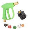 1/4" Schnellanschluss Hochdruckwasserpistole - Ergonomischer Griff für Karcher K2-K7 & M22-14mm Hochdruckreiniger, mit mehrfarbigen Düsen