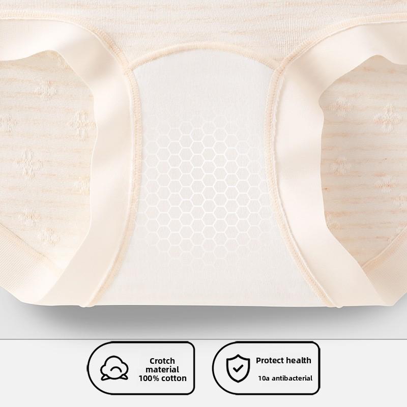 Lady Spring Jacquard Cotton 10A Antibacterial Extension Crotch No Trace Breathable Briefs