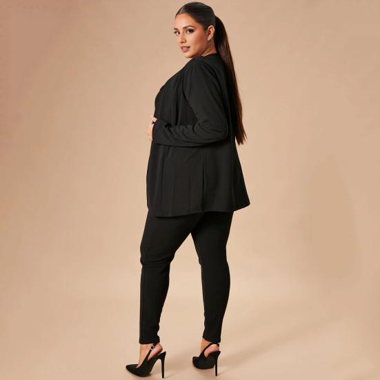 2 Pcs/Set Lady Formal Coat Pants Set Long Sleeves Slim Fit