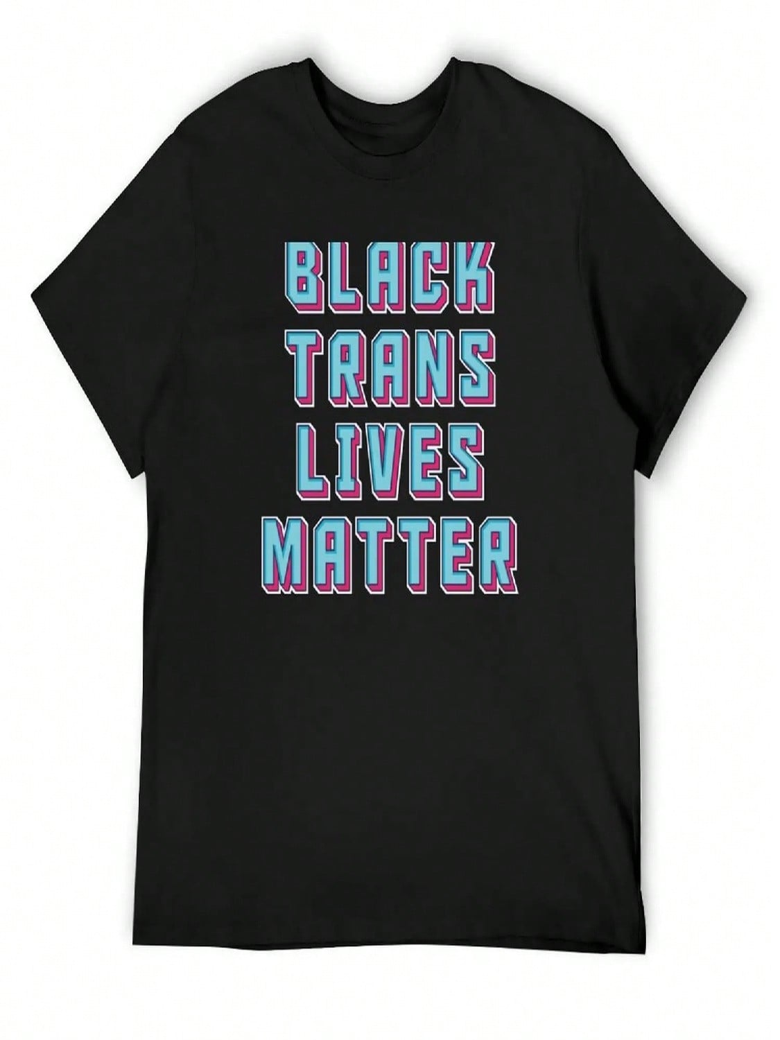 Black Trans Lives Matter T-Shirt Man T-Shirt Tops Plus Size Tops Oversizeds unisex s Cotton T-Shirt S разноцветный